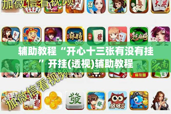 辅助教程“开心十三张有没有挂”开挂(透视)辅助教程