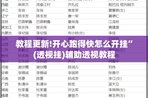 教程更新!开心跑得快怎么开挂”(透视挂)辅助透视教程