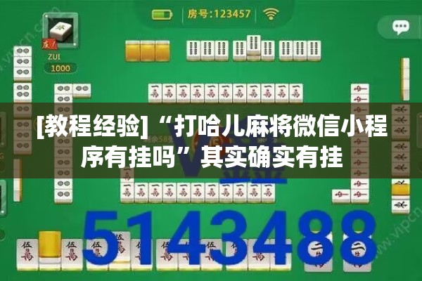 [教程经验]“打哈儿麻将微信小程序有挂吗”其实确实有挂