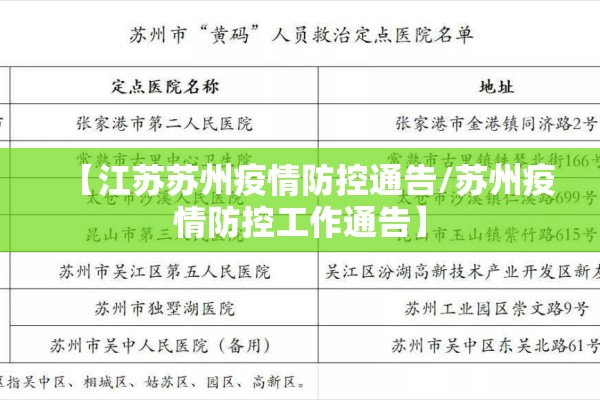 【江苏苏州疫情防控通告/苏州疫情防控工作通告】