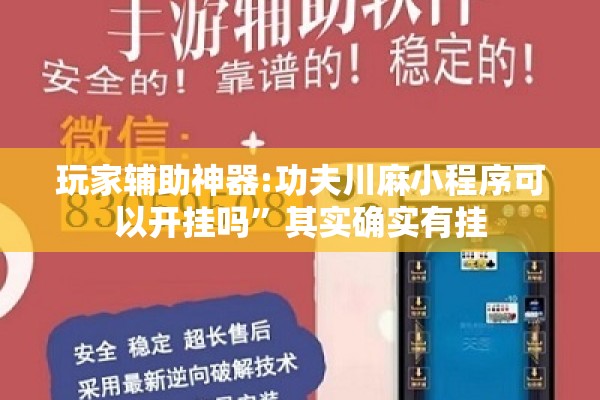 玩家辅助神器:功夫川麻小程序可以开挂吗”其实确实有挂