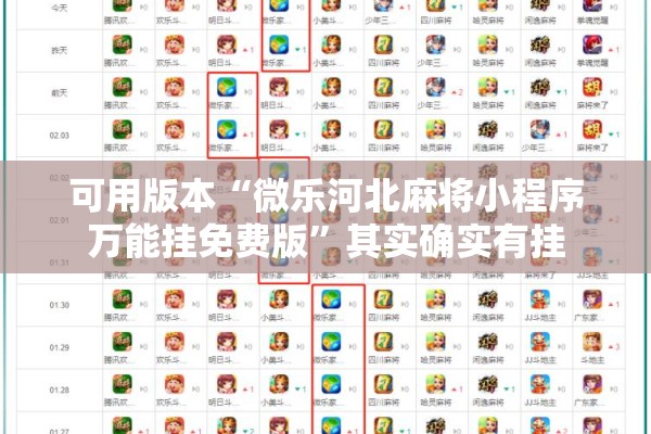 可用版本“微乐河北麻将小程序万能挂免费版	”其实确实有挂