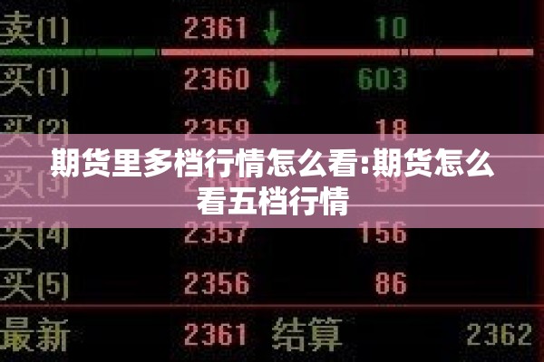 期货里多档行情怎么看:期货怎么看五档行情