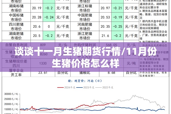 谈谈十一月生猪期货行情/11月份生猪价格怎么样