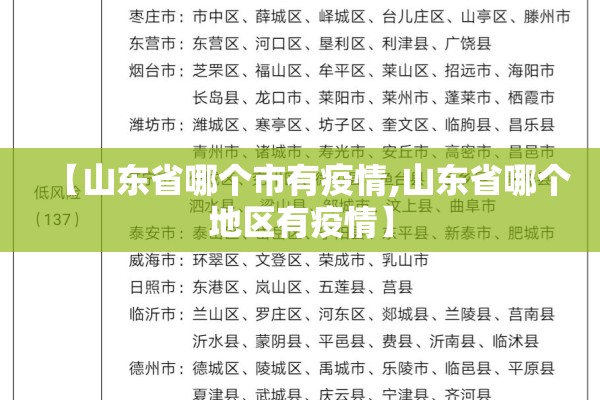 【山东省哪个市有疫情,山东省哪个地区有疫情】 【山东省哪个市有疫情,山东省哪个地区有疫情】