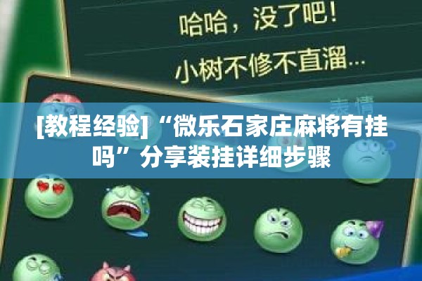 [教程经验]“微乐石家庄麻将有挂吗”分享装挂详细步骤