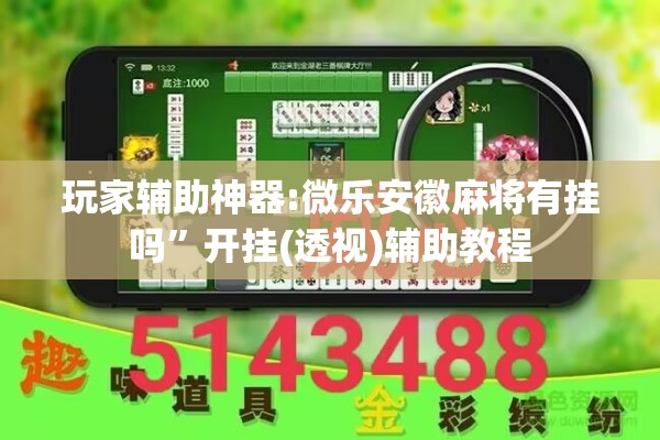 玩家辅助神器:微乐安徽麻将有挂吗	”开挂(透视)辅助教程