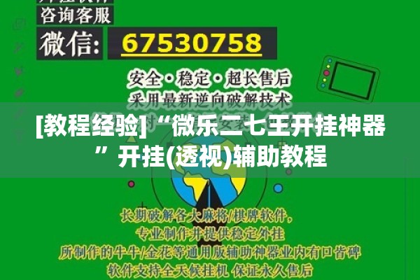 [教程经验]“微乐二七王开挂神器	”开挂(透视)辅助教程