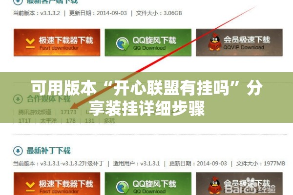 可用版本“开心联盟有挂吗”分享装挂详细步骤