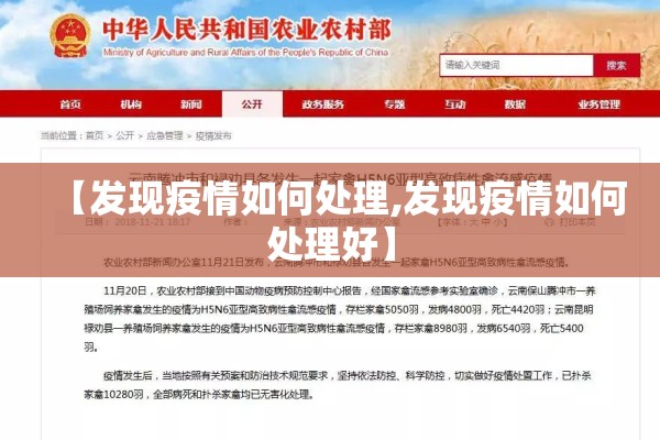 【发现疫情如何处理,发现疫情如何处理好】 【发现疫情如何处理,发现疫情如何处理好】
