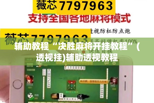 辅助教程“决胜麻将开挂教程”(透视挂)辅助透视教程