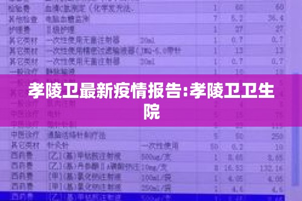 孝陵卫最新疫情报告:孝陵卫卫生院