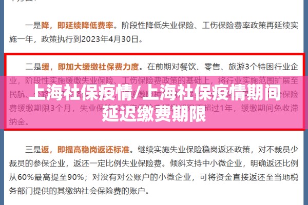 上海社保疫情/上海社保疫情期间延迟缴费期限