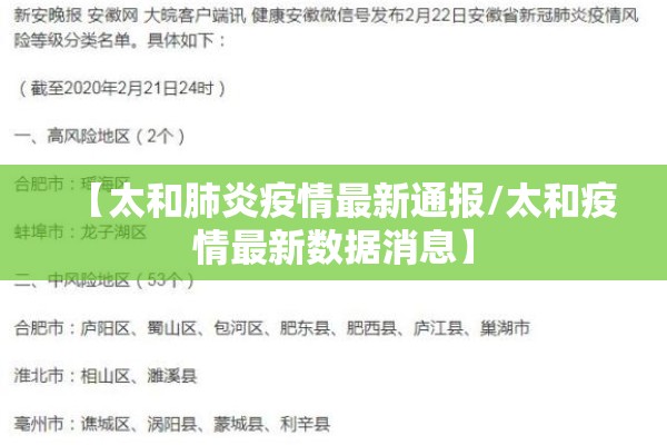 【太和肺炎疫情最新通报/太和疫情最新数据消息】 【太和肺炎疫情最新通报/太和疫情最新数据消息】