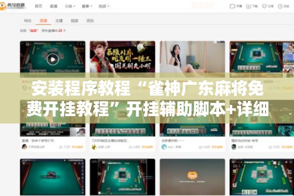 安装程序教程“雀神广东麻将免费开挂教程	”开挂辅助脚本+详细开挂安装教程