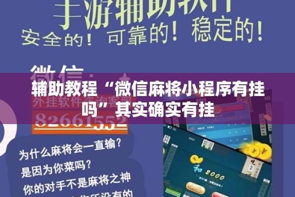 辅助教程“微信麻将小程序有挂吗	”其实确实有挂