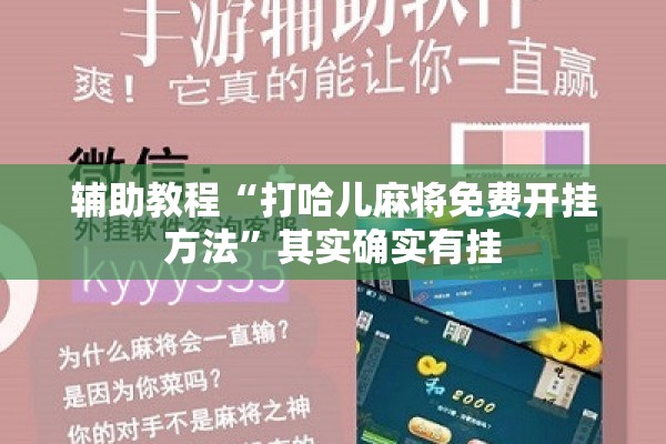 辅助教程“打哈儿麻将免费开挂方法”其实确实有挂