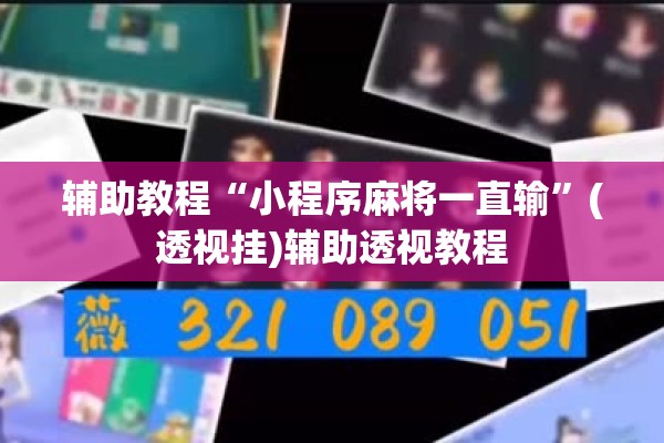 辅助教程“小程序麻将一直输”(透视挂)辅助透视教程