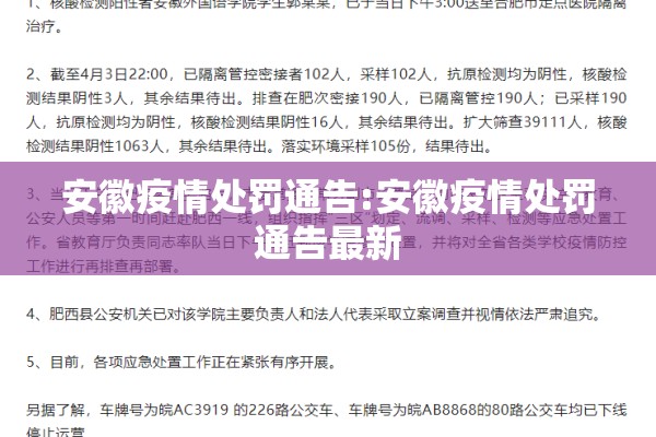 安徽疫情处罚通告:安徽疫情处罚通告最新 安徽疫情处罚通告:安徽疫情处罚通告最新