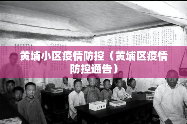 黄埔小区疫情防控（黄埔区疫情防控通告）