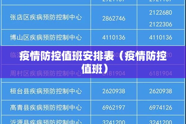 疫情防控值班安排表（疫情防控 值班）