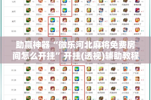 助赢神器“微乐河北麻将免费房间怎么开挂	”开挂(透视)辅助教程