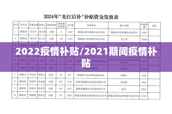 2022疫情补贴/2021期间疫情补贴 2022疫情补贴/2021期间疫情补贴