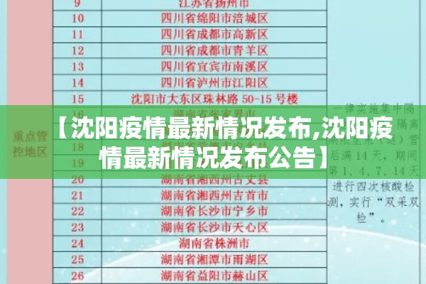【沈阳疫情最新情况发布,沈阳疫情最新情况发布公告】 【沈阳疫情最新情况发布,沈阳疫情最新情况发布公告】