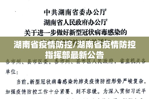 湖南省疫情防控/湖南省疫情防控指挥部最新公告 湖南省疫情防控/湖南省疫情防控指挥部最新公告