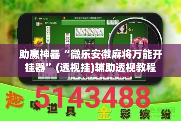 助赢神器“微乐安徽麻将万能开挂器	”(透视挂)辅助透视教程