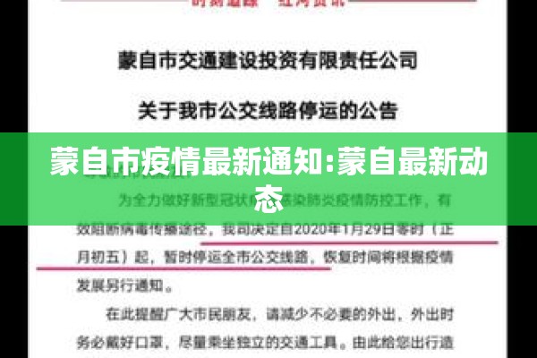 蒙自市疫情最新通知:蒙自最新动态