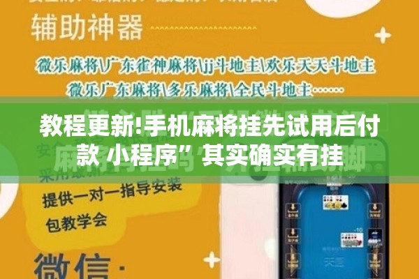 教程更新!手机麻将挂先试用后付款 小程序	”其实确实有挂