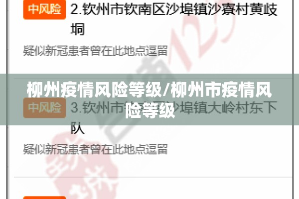 柳州疫情风险等级/柳州市疫情风险等级