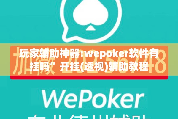 玩家辅助神器:wepoker软件有挂吗”开挂(透视)辅助教程