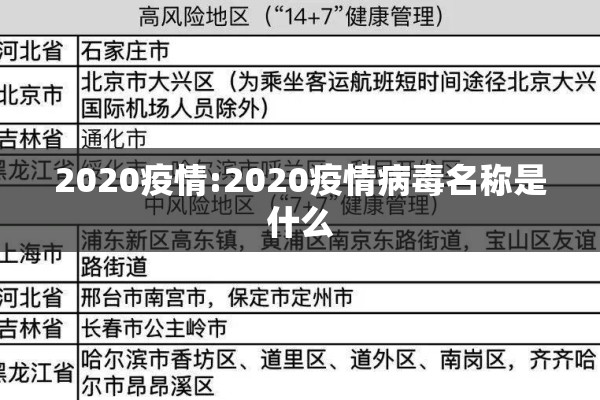 2020疫情:2020疫情病毒名称是什么 2020疫情:2020疫情病毒名称是什么