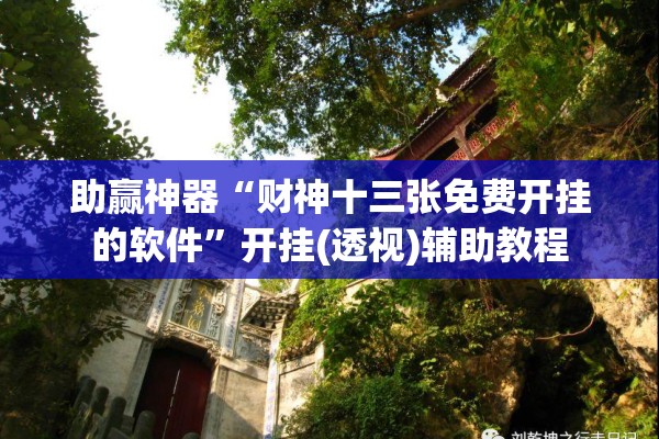 助赢神器“财神十三张免费开挂的软件”开挂(透视)辅助教程