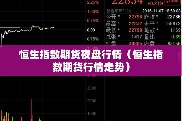 恒生指数期货夜盘行情(恒生指数期货行情走势) 恒生指数期货夜盘行情(恒生指数期货行情走势)