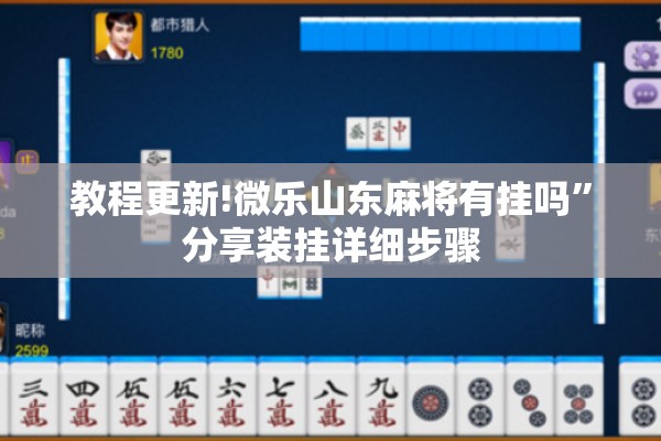 教程更新!微乐山东麻将有挂吗”分享装挂详细步骤