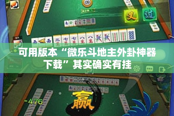 可用版本“微乐斗地主外卦神器下载	”其实确实有挂