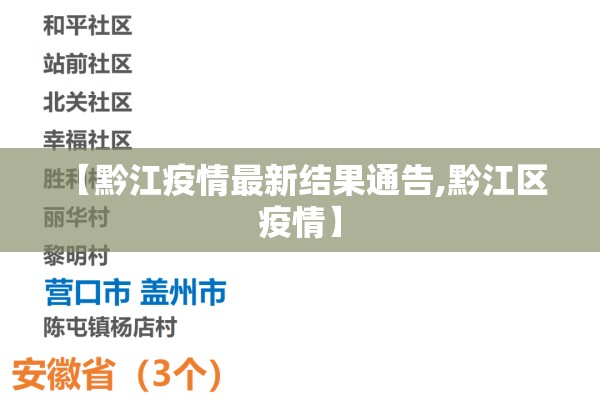 【黔江疫情最新结果通告,黔江区 疫情】 【黔江疫情最新结果通告,黔江区 疫情】