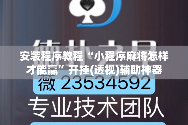 安装程序教程“小程序麻将怎样才能赢”开挂(透视)辅助神器