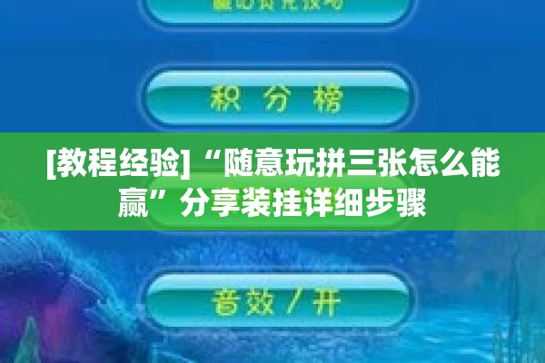 [教程经验]“随意玩拼三张怎么能赢”分享装挂详细步骤