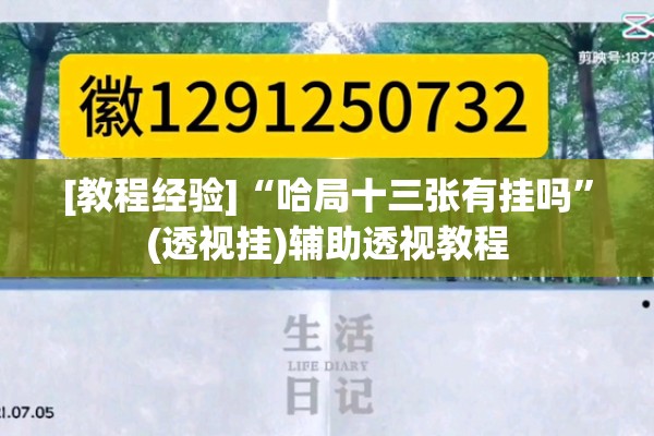 [教程经验]“哈局十三张有挂吗”(透视挂)辅助透视教程