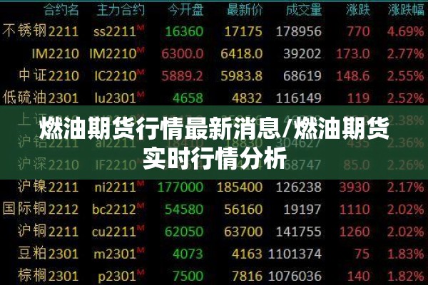 燃油期货行情最新消息/燃油期货实时行情分析 燃油期货行情最新消息/燃油期货实时行情分析