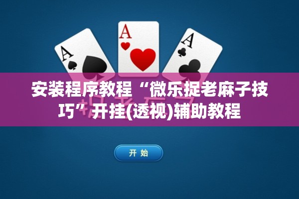 安装程序教程“微乐捉老麻子技巧”开挂(透视)辅助教程