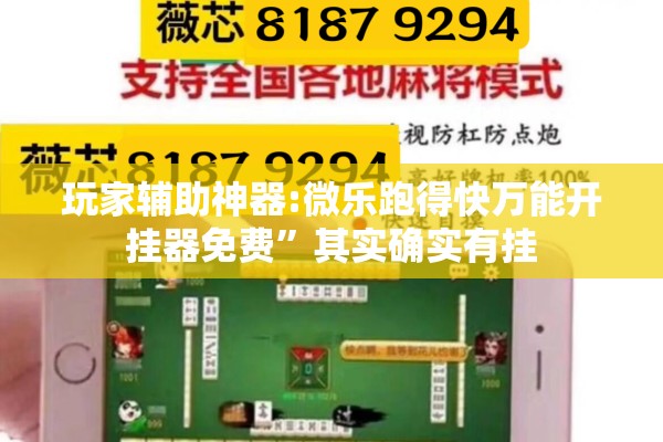 玩家辅助神器:微乐跑得快万能开挂器免费”其实确实有挂