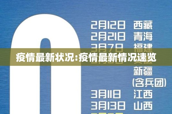 疫情最新状况:疫情最新情况速览 疫情最新状况:疫情最新情况速览