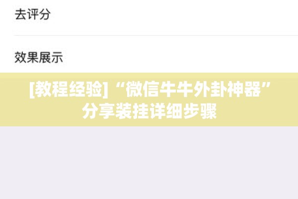 [教程经验]“微信牛牛外卦神器”分享装挂详细步骤