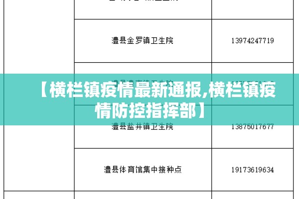 【横栏镇疫情最新通报,横栏镇疫情防控指挥部】 【横栏镇疫情最新通报,横栏镇疫情防控指挥部】
