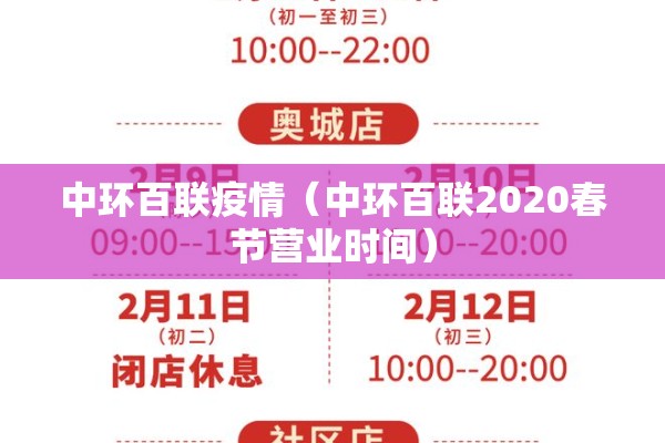 中环百联疫情(中环百联2020春节营业时间) 中环百联疫情(中环百联2020春节营业时间)
